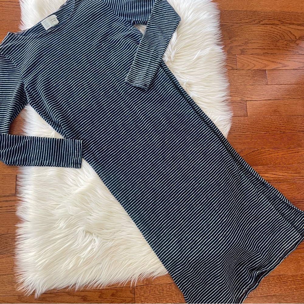 Anthropologie Saturday Sunday Striped Dress Top With High Side Slits Size Medium